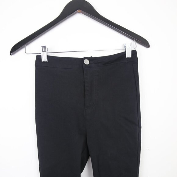 Shein High-Rise Waisted Skinny Denim Jeggings Button Fly Pants Black - Picture 2 of 8